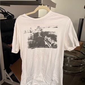 White Graphic Men’s T-Shirt with San Francisco Bridge Print